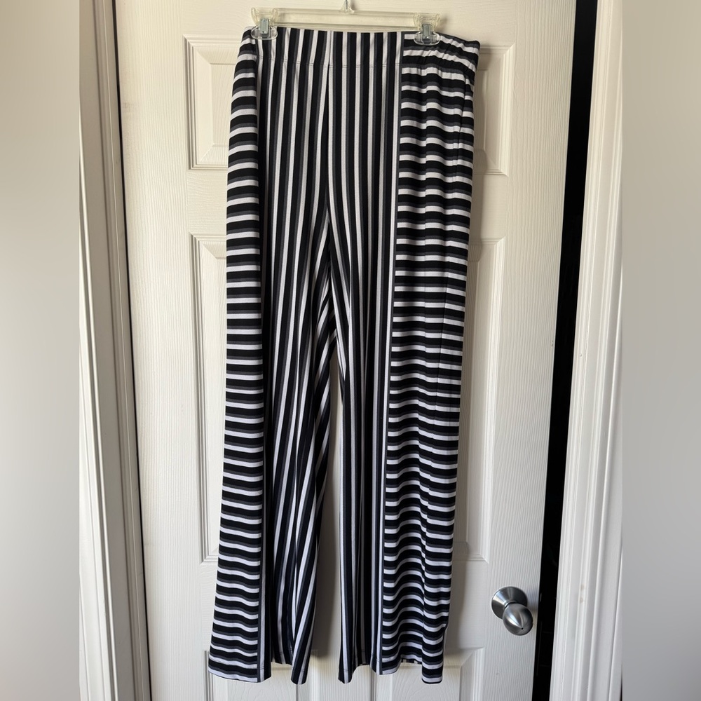 INC International Concepts Black and White Wide Leg Pants